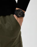 Buy Shop Emporio Armani Meccanico Quartz Black Dial Black Leather Strap Watch For Men - AR60032 USA Online