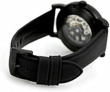 Buy Shop Emporio Armani Meccanico Quartz Black Dial Black Leather Strap Watch For Men - AR60032 USA Online