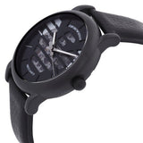 Buy Shop Emporio Armani Meccanico Quartz Black Dial Black Leather Strap Watch For Men - AR60032 USA Online