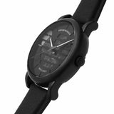 Buy Shop Emporio Armani Meccanico Quartz Black Dial Black Leather Strap Watch For Men - AR60032 USA Online