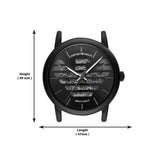 Buy Shop Emporio Armani Meccanico Quartz Black Dial Black Leather Strap Watch For Men - AR60032 USA Online