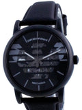 Buy Shop Emporio Armani Meccanico Quartz Black Dial Black Leather Strap Watch For Men - AR60032 USA Online