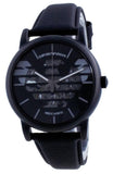 Buy Shop Emporio Armani Meccanico Quartz Black Dial Black Leather Strap Watch For Men - AR60032 USA Online