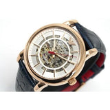 Buy Shop Emporio Armani Meccanico Silver Dial Blue Leather Strap Watch For Men - AR60009 USA Online