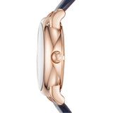 Buy Shop Emporio Armani Meccanico Silver Dial Blue Leather Strap Watch For Men - AR60009 USA Online
