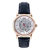 Buy Shop Emporio Armani Meccanico Silver Dial Blue Leather Strap Watch For Men - AR60009 USA Online