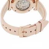 Buy Shop Emporio Armani Meccanico Silver Skeleton Dial Beige Leather Strap Watch For Women - AR60001 USA Online