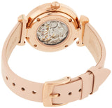 Buy Shop Emporio Armani Meccanico Silver Skeleton Dial Beige Leather Strap Watch For Women - AR60001 USA Online