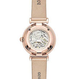 Buy Shop Emporio Armani Meccanico Silver Skeleton Dial Beige Leather Strap Watch For Women - AR60001 USA Online