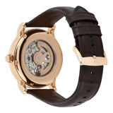Buy Shop Emporio Armani Meccanico Silver Skeleton Dial Brown Leather Strap Watch For Men - AR1983 USA Online