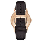 Buy Shop Emporio Armani Meccanico Silver Skeleton Dial Brown Leather Strap Watch For Men - AR1983 USA Online