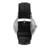 Buy Shop Emporio Armani Meccanico Skeleton Automatic Black Dial Black Leather Strap Watch for Men - AR60038 USA Online