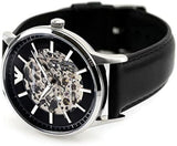 Buy Shop Emporio Armani Meccanico Skeleton Automatic Black Dial Black Leather Strap Watch for Men - AR60038 USA Online