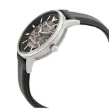 Buy Shop Emporio Armani Meccanico Skeleton Automatic Black Dial Black Leather Strap Watch for Men - AR60038 USA Online