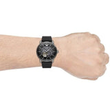 Buy Shop Emporio Armani Meccanico Skeleton Black Dial Black Leather Strap Watch For Men - AR60026 USA Online