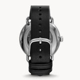 Buy Shop Emporio Armani Meccanico Skeleton Black Dial Black Leather Strap Watch For Men - AR60026 USA Online