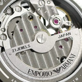 Buy Shop Emporio Armani Meccanico Skeleton Black Dial Black Leather Strap Watch For Men - AR60026 USA Online