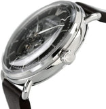 Buy Shop Emporio Armani Meccanico Skeleton Black Dial Black Leather Strap Watch For Men - AR60026 USA Online