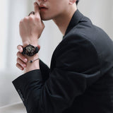Buy Shop Emporio Armani Meccanico Skeleton Black Dial Black Leather Strap Watch For Men - AR60046 USA Online