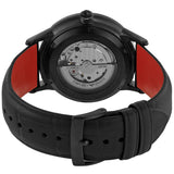 Buy Shop Emporio Armani Meccanico Skeleton Black Dial Black Leather Strap Watch For Men - AR60046 USA Online