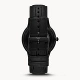 Buy Shop Emporio Armani Meccanico Skeleton Black Dial Black Leather Strap Watch For Men - AR60046 USA Online