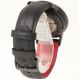 Buy Shop Emporio Armani Meccanico Skeleton Black Dial Black Leather Strap Watch For Men - AR60046 USA Online