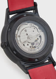 Buy Shop Emporio Armani Meccanico Skeleton Black Dial Black Leather Strap Watch For Men - AR60046 USA Online