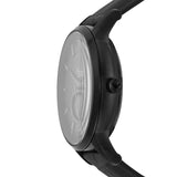 Buy Shop Emporio Armani Meccanico Skeleton Black Dial Black Leather Strap Watch For Men - AR60046 USA Online