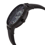 Buy Shop Emporio Armani Meccanico Skeleton Black Dial Black Leather Strap Watch For Men - AR60046 USA Online