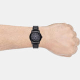 Buy Shop Emporio Armani Meccanico Skeleton Black Dial Black Steel Strap Watch For Men - AR60045 USA Online