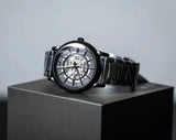 Buy Shop Emporio Armani Meccanico Skeleton Black Dial Black Steel Strap Watch For Men - AR60045 USA Online