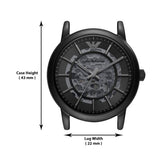 Buy Shop Emporio Armani Meccanico Skeleton Black Dial Black Steel Strap Watch For Men - AR60045 USA Online