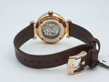Buy Shop Emporio Armani Meccanico Skeleton Mother of Pearl Dial Brown Leather Strap Watch For Women - AR1993 USA Online