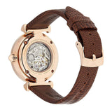 Buy Shop Emporio Armani Meccanico Skeleton Mother of Pearl Dial Brown Leather Strap Watch For Women - AR1993 USA Online
