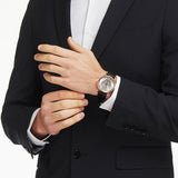 Buy Shop Emporio Armani Meccanico Skeleton Silver Dial Black Leather Strap Watch For Men - AR60031 USA Online