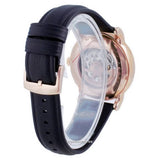 Buy Shop Emporio Armani Meccanico Skeleton Silver Dial Black Leather Strap Watch For Men - AR60031 USA Online