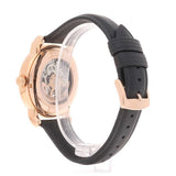 Buy Shop Emporio Armani Meccanico Skeleton Silver Dial Black Leather Strap Watch For Men - AR60031 USA Online