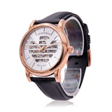 Buy Shop Emporio Armani Meccanico Skeleton Silver Dial Black Leather Strap Watch For Men - AR60031 USA Online
