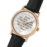 Buy Shop Emporio Armani Meccanico Skeleton Silver Dial Black Leather Strap Watch For Men - AR60031 USA Online
