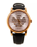 Buy Shop Emporio Armani Meccanico Skeleton Silver Dial Black Leather Strap Watch For Men - AR60031 USA Online
