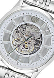 Buy Shop Emporio Armani Meccanico Skeleton Silver Dial Silver Steel Strap Watch For Men - AR1945 USA Online