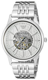 Buy Shop Emporio Armani Meccanico Skeleton Silver Dial Silver Steel Strap Watch For Men - AR1945 USA Online