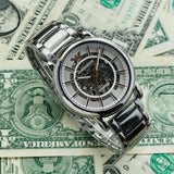 Buy Shop Emporio Armani Meccanico Skeleton Silver Dial Silver Steel Strap Watch For Men - AR1980 USA Online