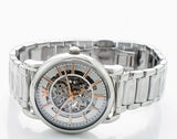 Buy Shop Emporio Armani Meccanico Skeleton Silver Dial Silver Steel Strap Watch For Men - AR1980 USA Online