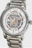 Buy Shop Emporio Armani Meccanico Skeleton Silver Dial Silver Steel Strap Watch For Men - AR1980 USA Online