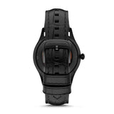 Buy Shop Emporio Armani Meccanico White Dial Black Leather Strap Watch For Men - AR1923 USA Online