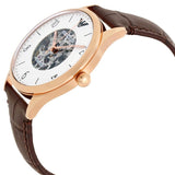 Buy Shop Emporio Armani Meccanico White Dial Brown Leather Strap Watch For Men - AR1920 USA Online