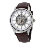 Buy Shop Emporio Armani Meccanico White Dial Brown Leather Strap Watch For Men - AR1946 USA Online