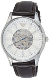 Buy Shop Emporio Armani Meccanico White Dial Brown Leather Strap Watch For Men - AR1946 USA Online