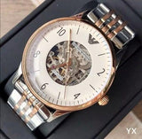Buy Shop Emporio Armani Meccanico White Dial Two Tone Steel Strap Watch For Men - AR1921 USA Online